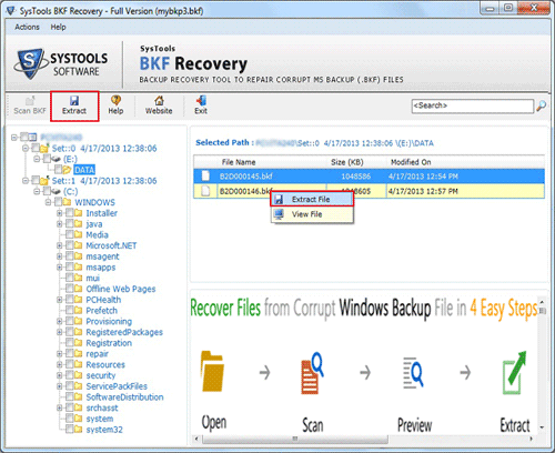 Recover Corrupt MS BKF File 5.6